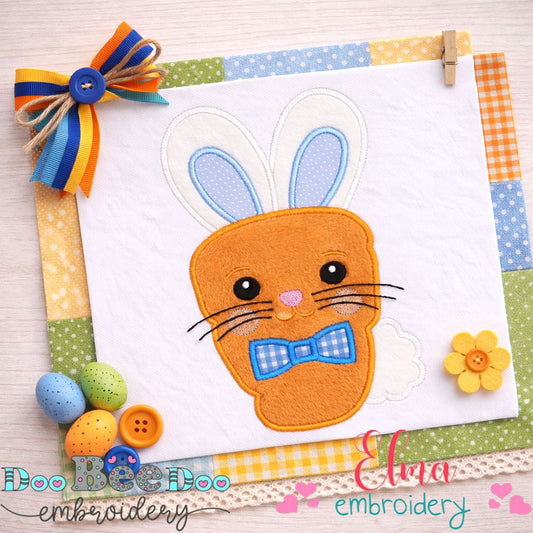 Easter Bunny Carrot - Appliqué - Machine Embroidery Design