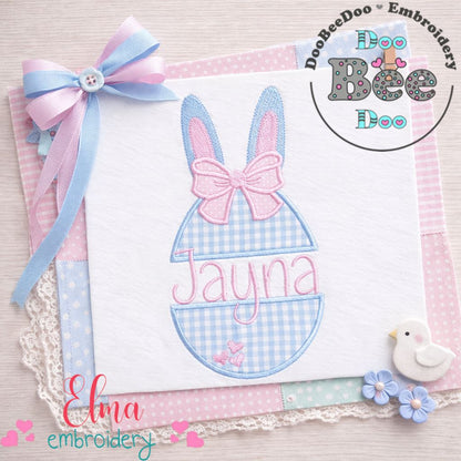 Bunny Ears Easter Egg Bow - Appliqué - Machine Embroidery Design