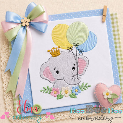 Little Prince Elephant - Fill Stitch - Machine Embroidery Design