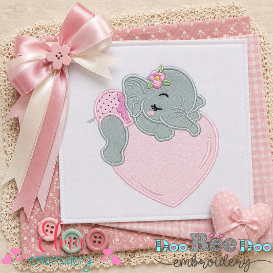 Sweet Dream Elephant - Applique - Machine Embroidery Design