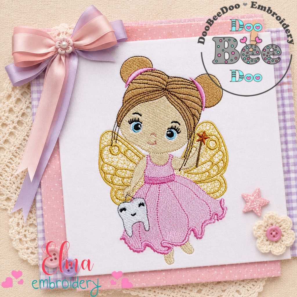 Tooth Fairy Girl – Fill Stitch – Machine Embroidery Design