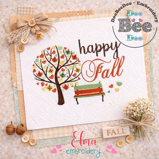 Happy Fall – Fill Stitch – Machine Embroidery Design