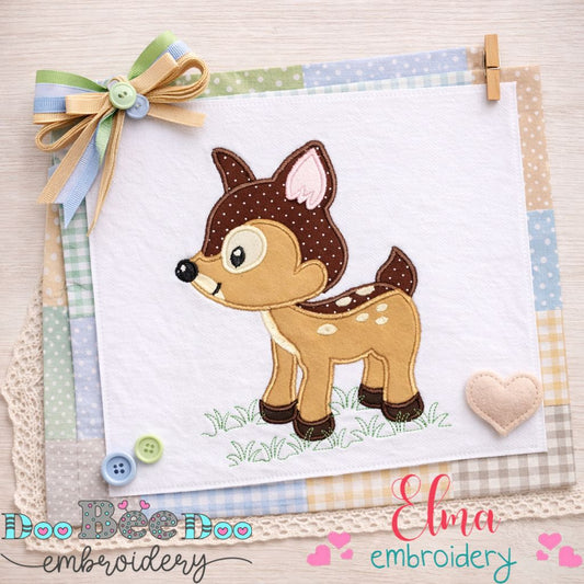 Sweet Baby Fawn - Appliqué - Machine Embroidery Design