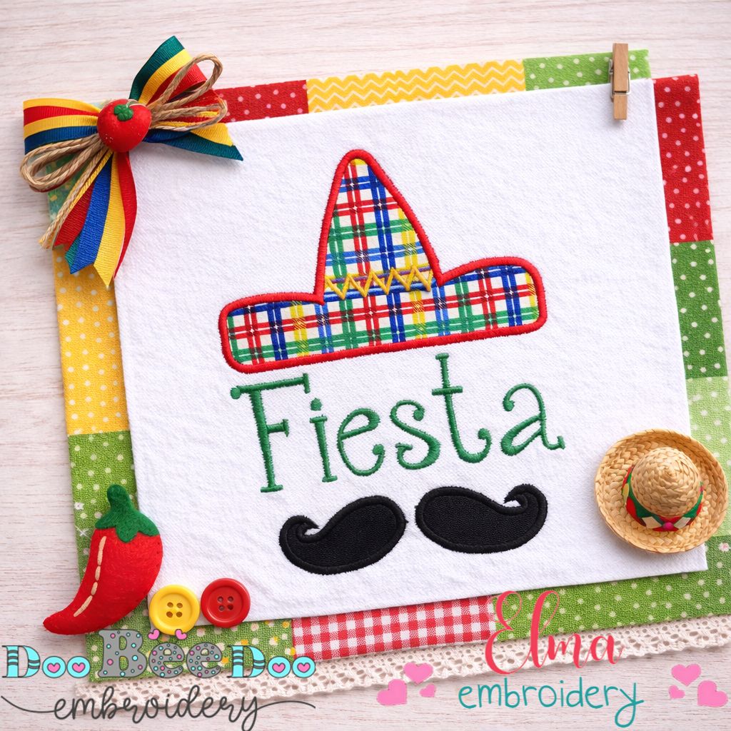 Fiesta Sombrero - Appliqué - Machine Embroidery Design