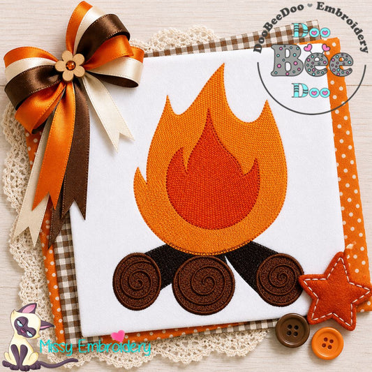 Cozy Campfire Flames – Fill Stitch – Machine Embroidery Design