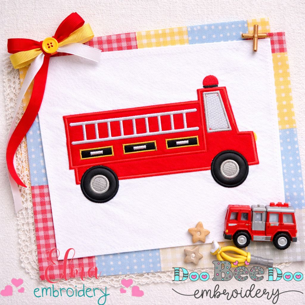 Fire Truck - Appliqué - Machine Embroidery Design