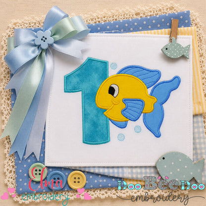 Little Fish Number One - Appliqué - Machine Embroidery Design