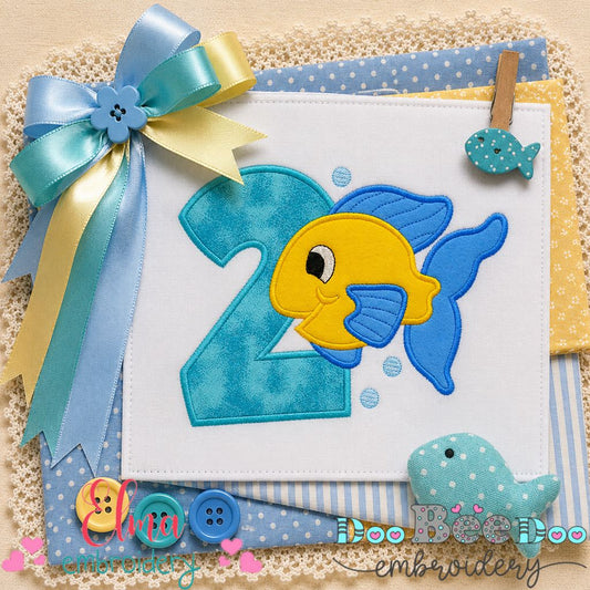 Little Fish Number Two - Appliqué - Machine Embroidery Design