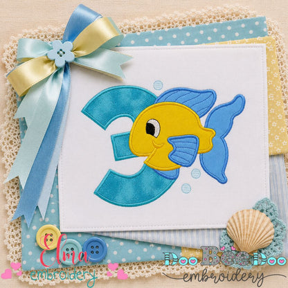 Little Fish Number Three - Appliqué - Machine Embroidery Design