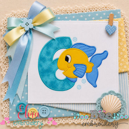 Little Fish Number Six - Appliqué - Machine Embroidery Design