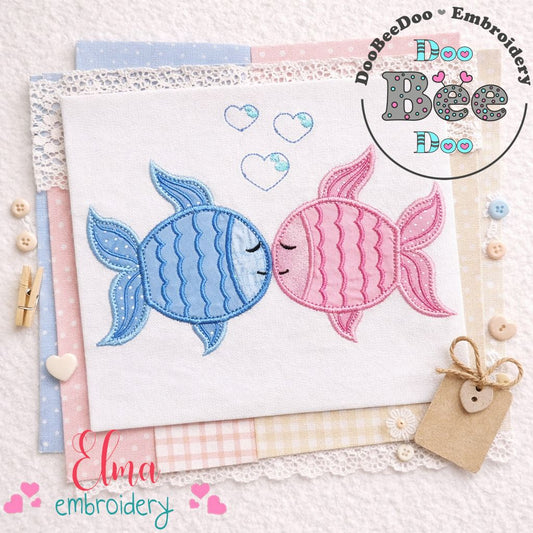 Two Little Fishes – Appliqué – Machine Embroidery Design