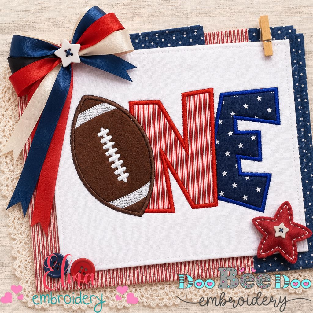 Football One - Appliqué – Machine Embroidery Design