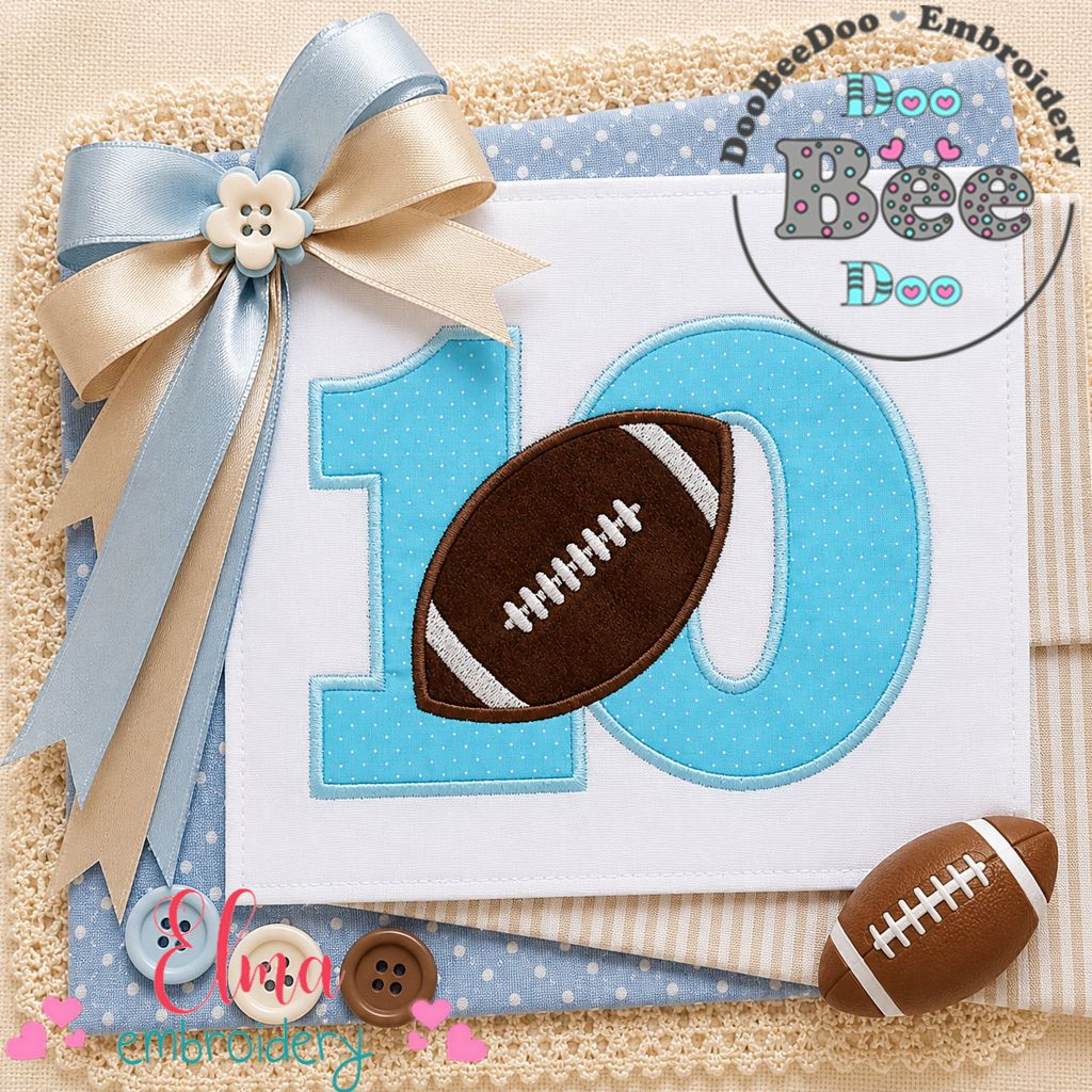 Touchdown Ten - Appliqué - Machine Embroidery Design