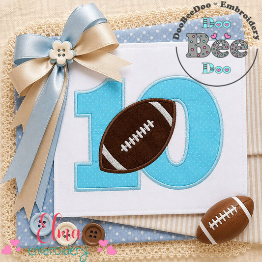Touchdown Ten - Appliqué - Machine Embroidery Design