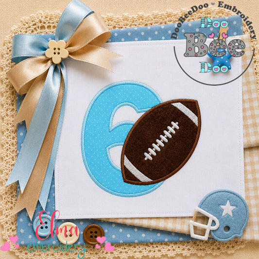 Touchdown Six - Appliqué - Machine Embroidery Design