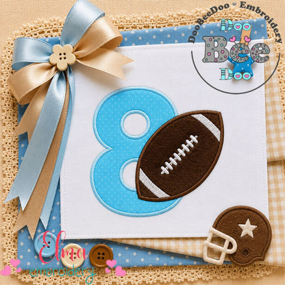 Touchdown Eight - Appliqué - Machine Embroidery Design