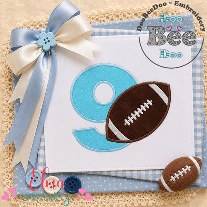 Touchdown Nine - Appliqué - Machine Embroidery Design