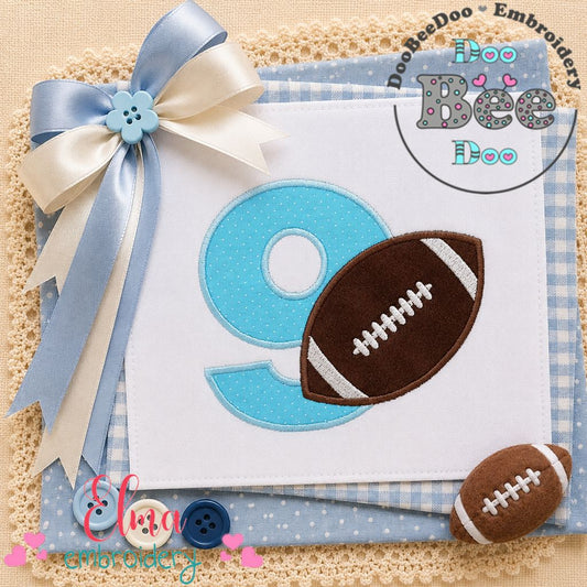 Touchdown Nine - Appliqué - Machine Embroidery Design