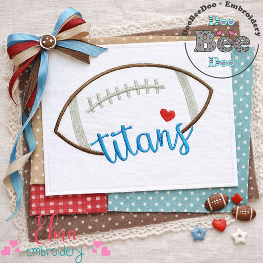 Titans Football Name – Satin Stitch – Machine Embroidery Design