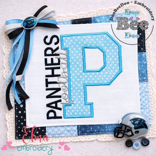 Panthers P Monogram - Appliqué - Machine Embroidery Design