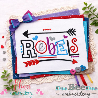 Rebels Arrows & Hearts - Satin Stitch – Machine Embroidery Design