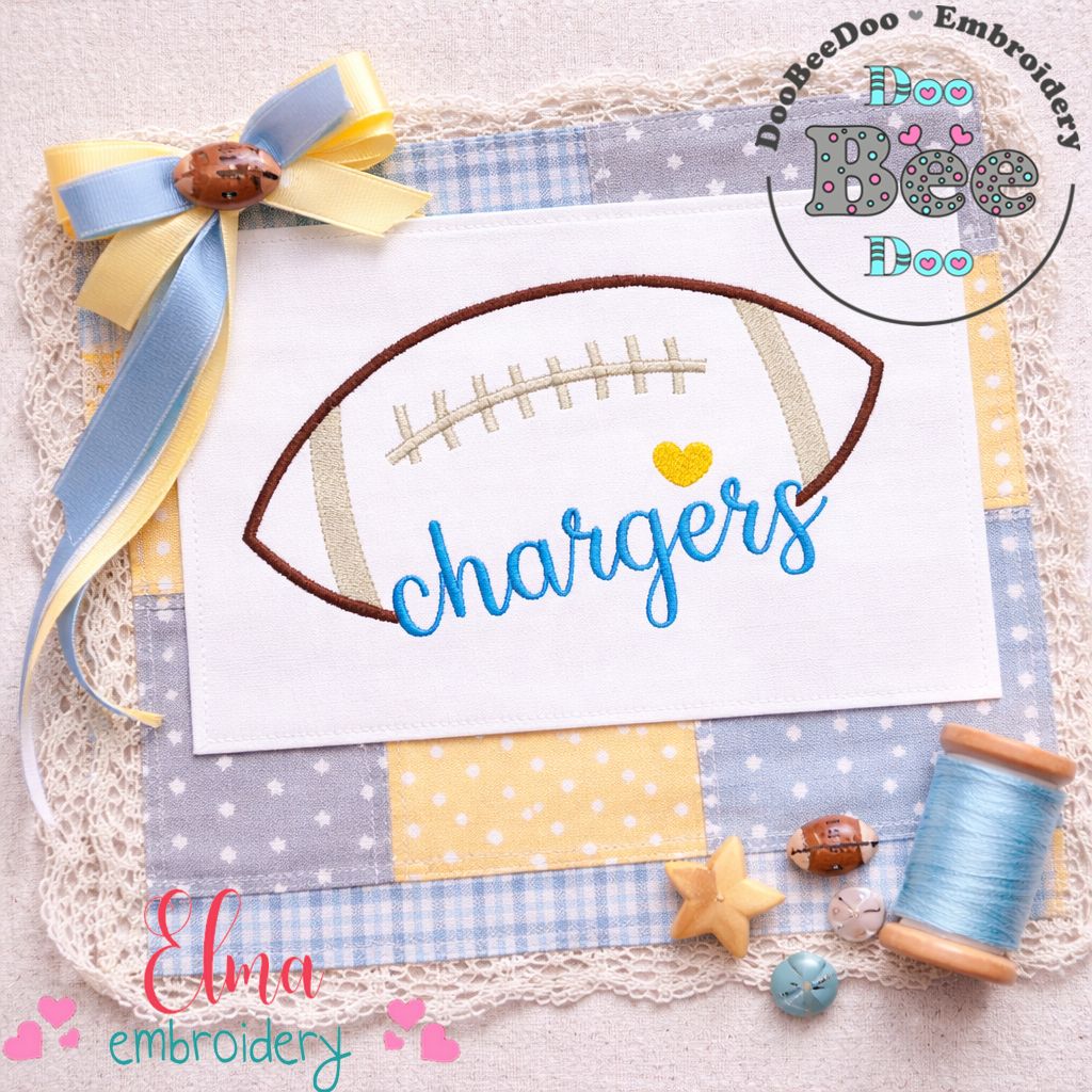 Chargers Football - Satin Stitch – Machine Embroidery Design