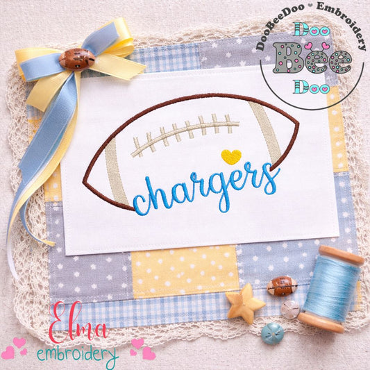 Chargers Football - Satin Stitch – Machine Embroidery Design