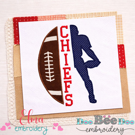 Chiefs Football Player - Appliqué – Machine Embroidery Design