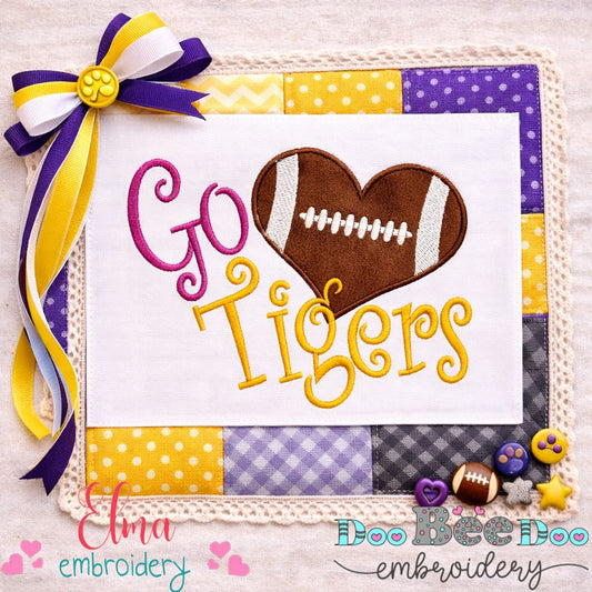 Go Tigers – Appliqué – Machine Embroidery Design