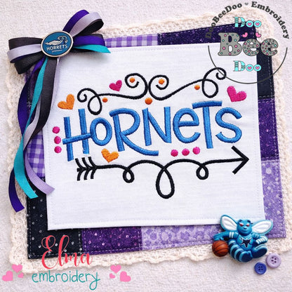Hornets Fun Arrows - Satin Stitch - Machine Embroidery Design