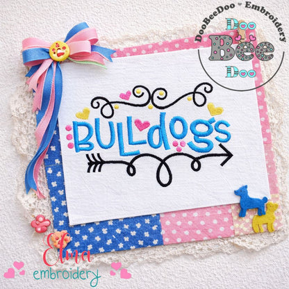 Bulldogs Fun Arrows - Satin Stitch - Machine Embroidery Design