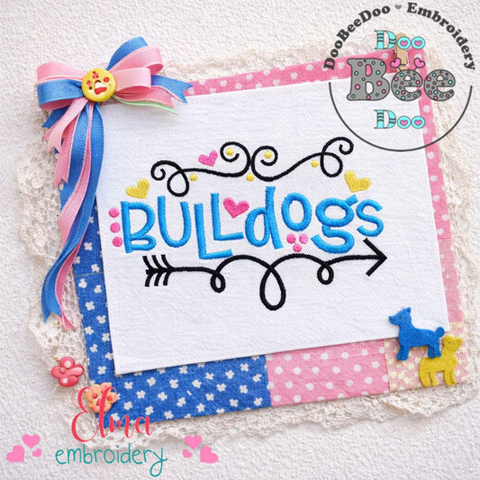 Bulldogs Fun Arrows - Satin Stitch - Machine Embroidery Design