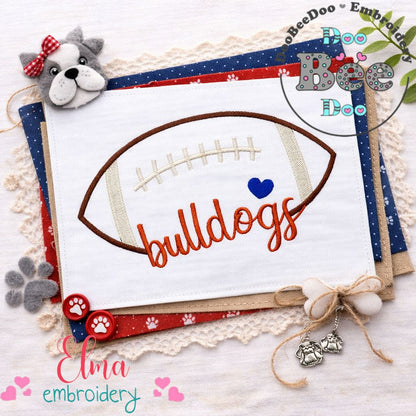 Bulldogs Football Script - Satin Stitch – Machine Embroidery Design