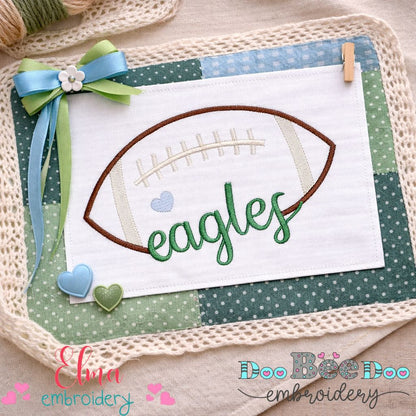 Eagles Football Heart – Satin Stitch – Machine Embroidery Design
