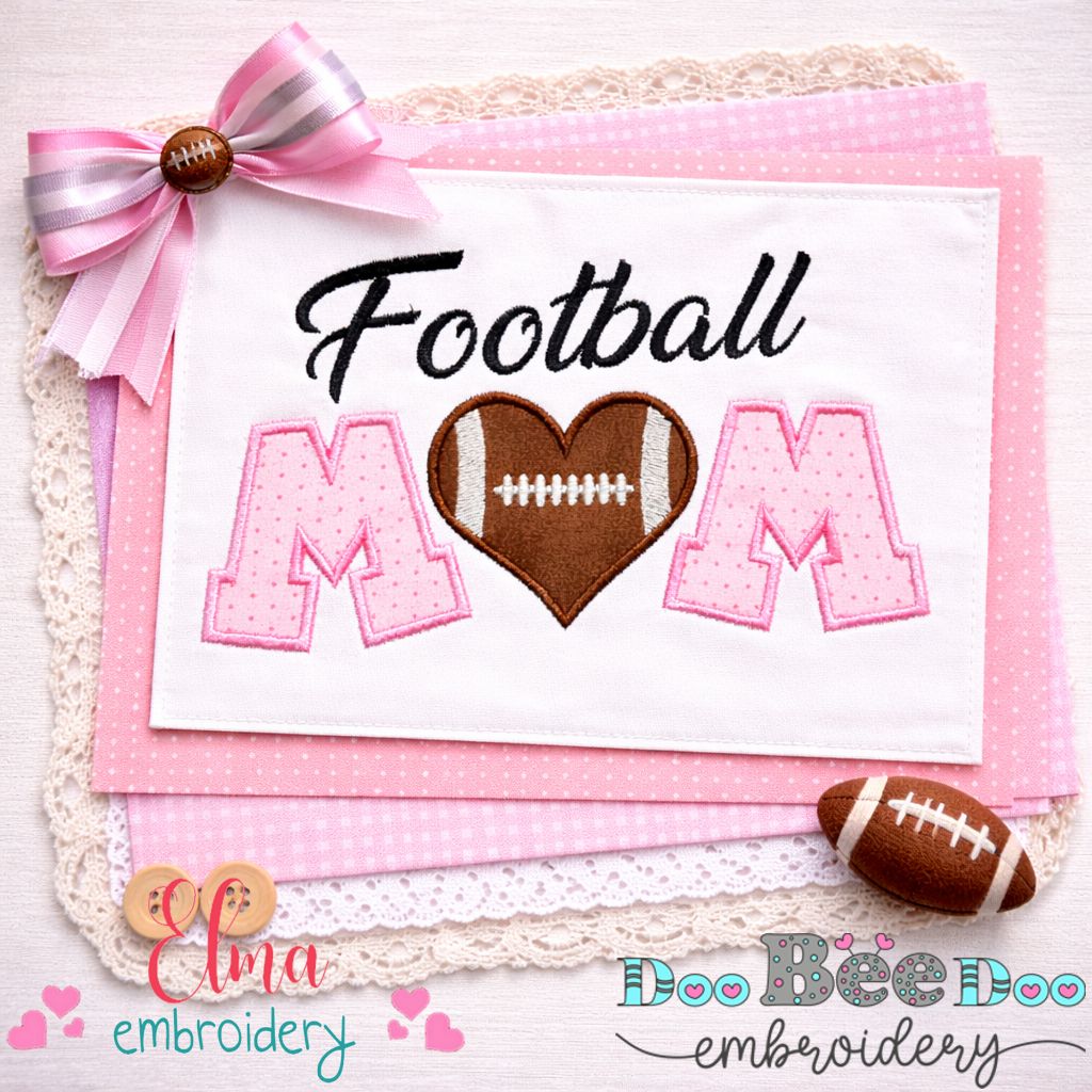 Football Mom – Appliqué – Machine Embroidery Design