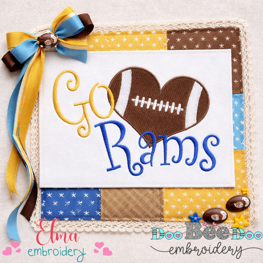 Go Rams – Fill Stitch – Machine Embroidery Design