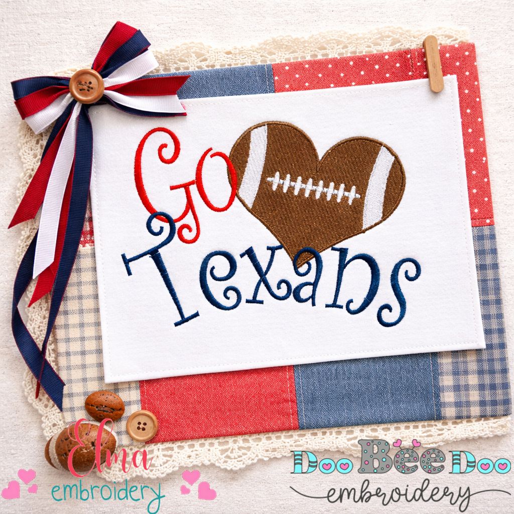 Go Texans - Fill Stitch – Machine Embroidery Design
