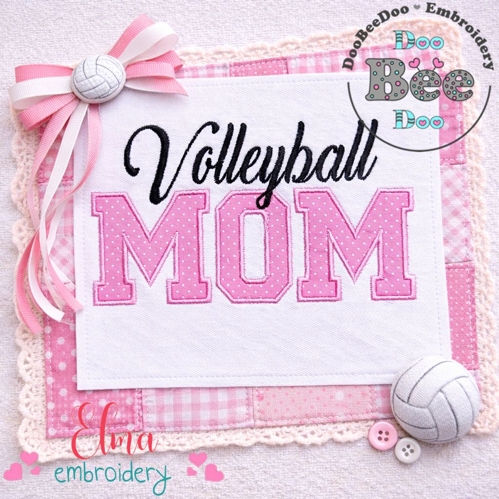 Volleyball Mom Varsity - Appliqué - Machine Embroidery Design