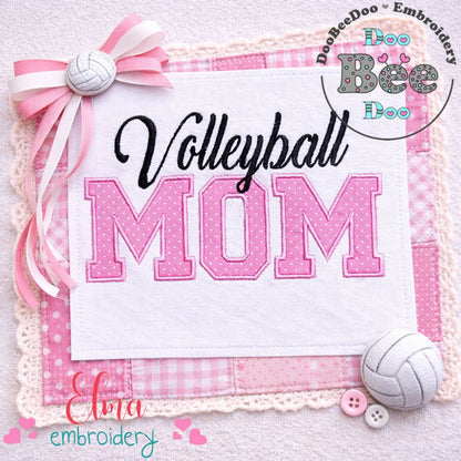 Volleyball Mom Varsity - Appliqué - Machine Embroidery Design