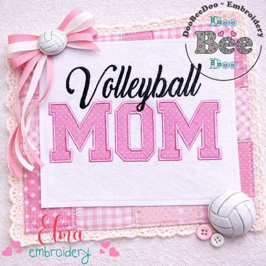 Volleyball Mom Varsity - Appliqué - Machine Embroidery Design