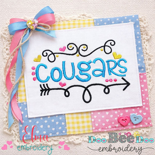 Cougars Fun Arrows - Satin Stitch - Machine Embroidery Design