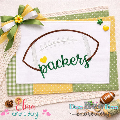 Go Packers Football – Satin Stitch – Machine Embroidery Design