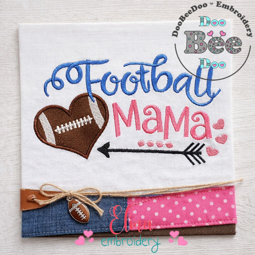 Football Mama - Appliqué - Machine Embroidery Design