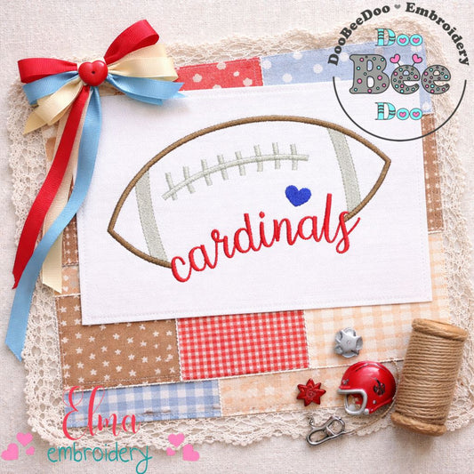 Cardinals Football Name – Satin Stitch – Machine Embroidery Design