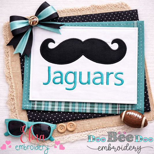 Jaguars Mustache – Appliqué – Machine Embroidery Design