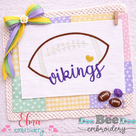 Vikings Football – Satin Stitch – Machine Embroidery Design