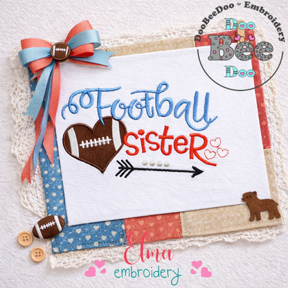 Football Sister - Appliqué - Machine Embroidery Design