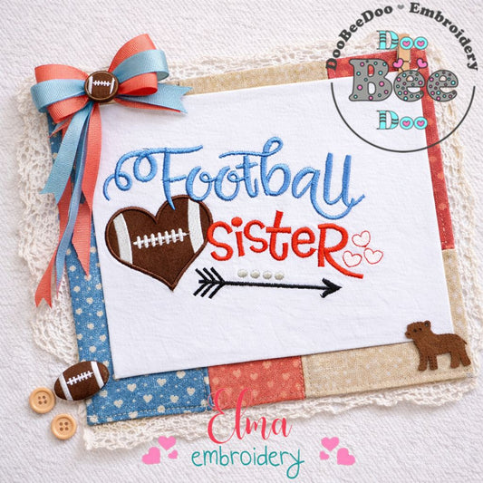 Football Sister - Appliqué - Machine Embroidery Design