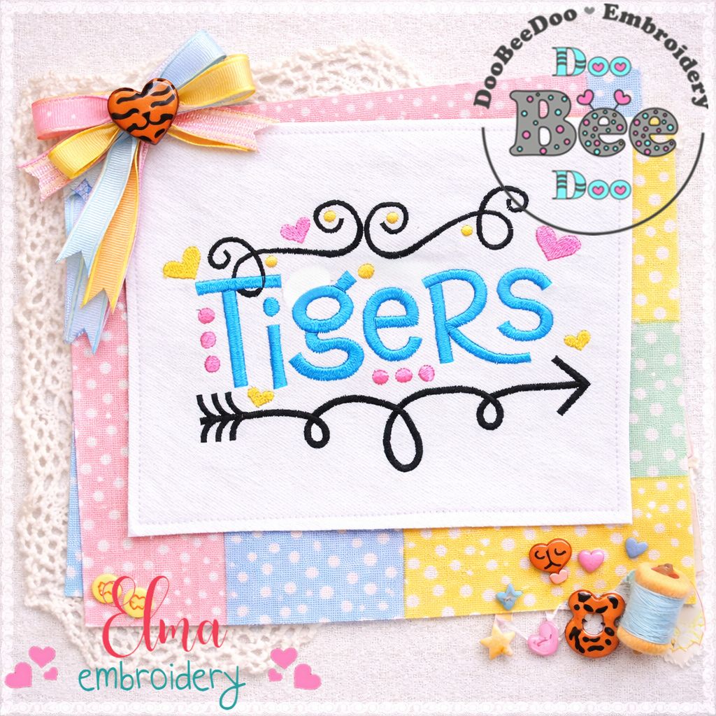Tigers - Satin Stitch - Machine Embroidery Design