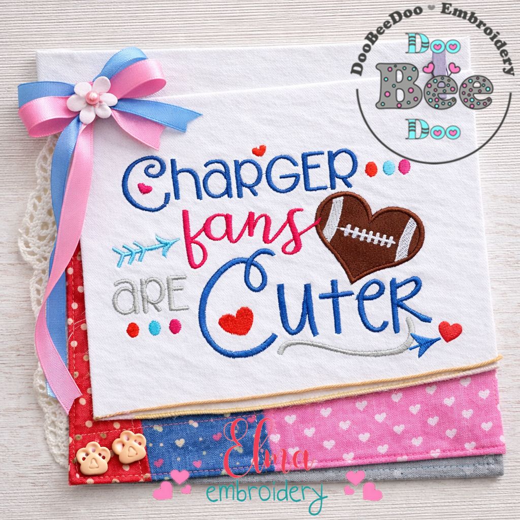 Charger Fans Are Cuter - Appliqué - Machine Embroidery Design